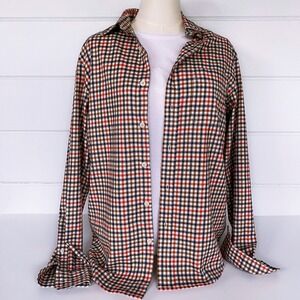 NWT 90s Grunge Oversized Boyfriend Stretch Flannel Plaid Shirt S M Cozy Fall NEW